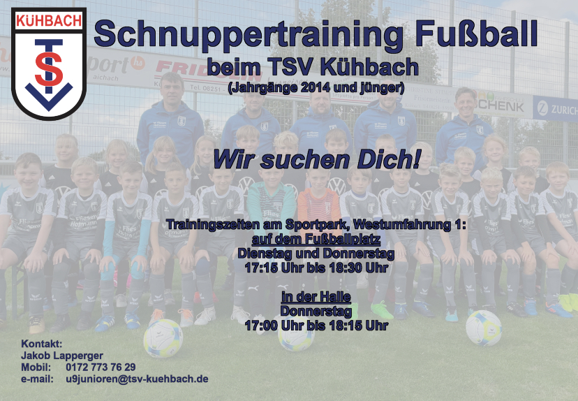 Schnuppertraining beim TSV Kühbach