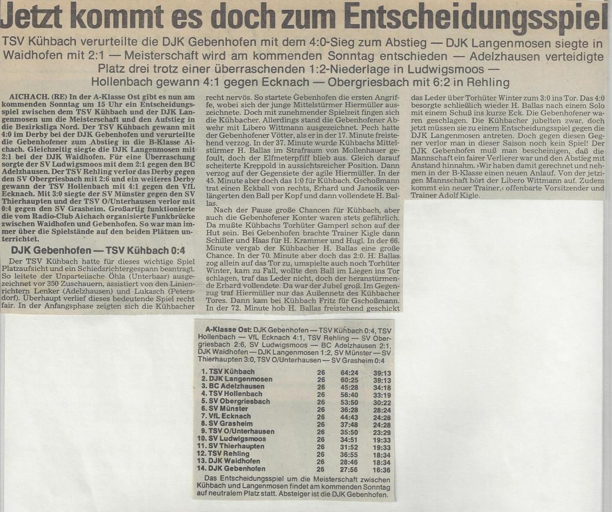 1.Mannschaft 1977-78 letzter Spieltag